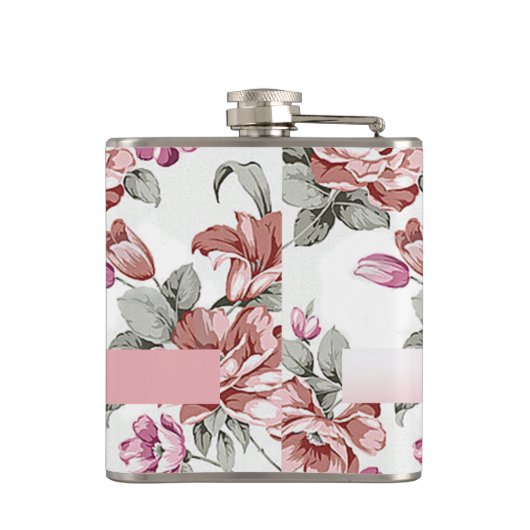 Chic Girly Flowers-Personalized Heupfles (Achterkant)