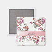  Chic Girly Flowers-Personalized Magneet (Voorkant / Achterkant)