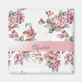  Chic Girly Flowers-Personalized Magneet (Voorkant)