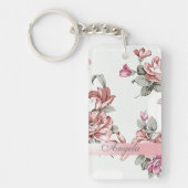  Chic Girly Flowers-Personalized Sleutelhanger (Voorkant)