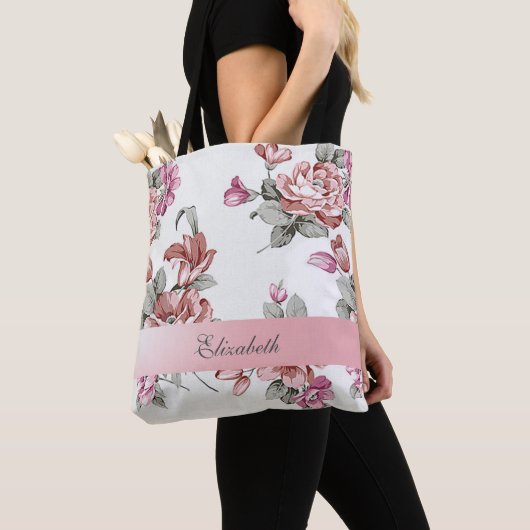  Chic Girly Flowers-Personalized Tote Bag (Dichtbij)
