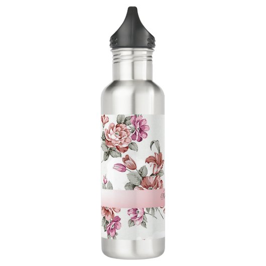 Chic Girly Flowers-Personalized Waterfles (Links)
