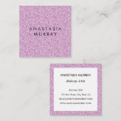Chic, Girly & Glam Lila Paars Glitter Sparkles Vierkante Visitekaartje (Voorkant / Achterkant)