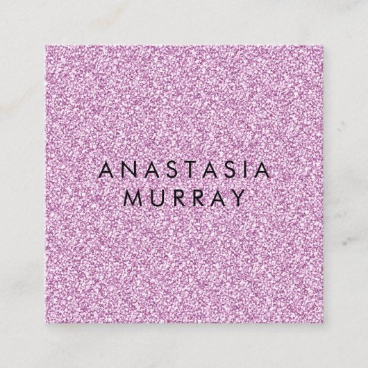 Chic, Girly & Glam Lila Paars Glitter Sparkles Vierkante Visitekaartje (Voorkant)