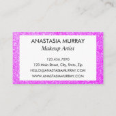 Chic, Girly & Glam Lila Paars Glitter Sparkles Visitekaartje (Achterkant)