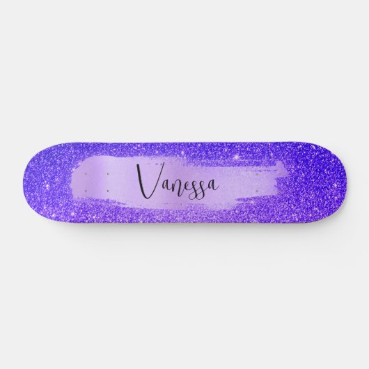 Chic Girly Glitter Personalized Skateboard (Horizontaal)