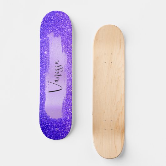 Chic Girly Glitter Personalized Skateboard (Voorkant)
