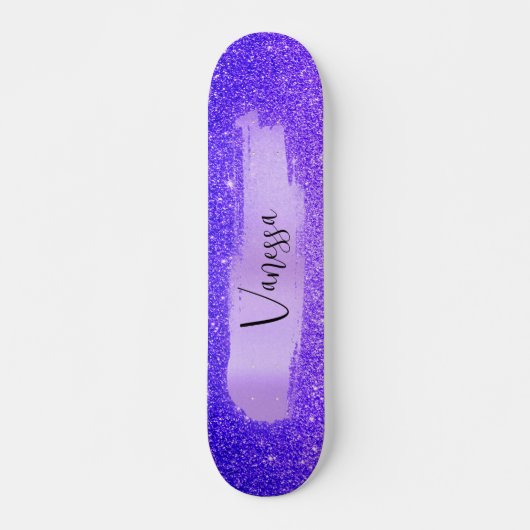 Chic Girly Glitter Personalized Skateboard (Voorkant)