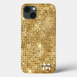 Chic Girly Gold Diamond Glitter Monogram Naam Case-Mate iPhone Case