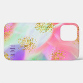 Chic Girly Gold Glitter Abstracte Initialen Design Case-Mate iPhone Case (Achterkant (horizontaal))