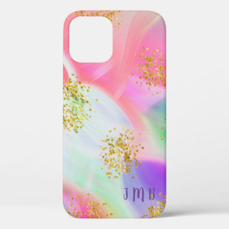 Chic Girly Gold Glitter Abstracte Initialen Design Case-Mate iPhone Case