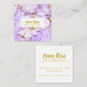 *~* Chic Girly Gold Paarse Marble Makeup Popular Vierkante Visitekaartje (Voorkant / Achterkant)