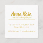 *~* Chic Girly Gold Paarse Marble Makeup Popular Vierkante Visitekaartje (Achterkant)