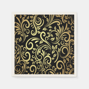  Chic Girly Gold Swirls Servet