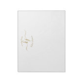 Chic Girly Gold White 2 Monogram Initiaal Notitieblok (Linkerzijde)