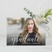 Chic Girly Hand Lettered Afstuderen van de Foto va Kaart (Staand voorkant)