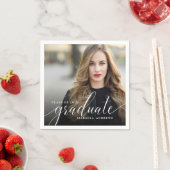 Chic Girly Hand Lettered Afstuderen van de Foto va Servet (Insitu)