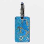 Chic Girly Hearts, Blue Gold Marble - op maat gema Bagagelabel (Achterkant verticaal)
