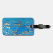 Chic Girly Hearts, Blue Gold Marble - op maat gema Bagagelabel (Achterkant horizontaal)