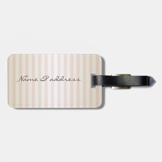 Chic Girly Hearts, Stripes - Gepersonaliseerd Bagagelabel (Achterkant horizontaal)