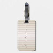 Chic Girly Hearts, Stripes, Lijst - Persoonlijk Bagagelabel (Achterkant verticaal)