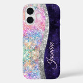 Chic girly iriserende eenhoorn regenboog Case-Mate iPhone case (Achterkant)