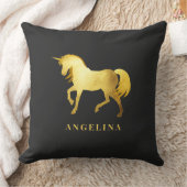 Chic Girly Luxury Black Gold Unicorn - Persoonlijk Kussen (Deken)