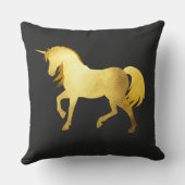 Chic Girly Luxury Black Gold Unicorn - Persoonlijk Kussen (Achterkant)
