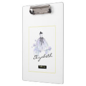 Chic Girly Modern Blue Dress Flowers Klembord (Links)