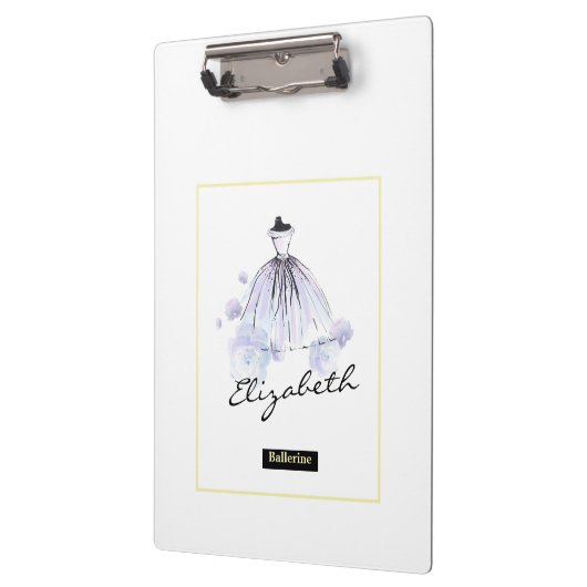 Chic Girly Modern Blue Dress Flowers Klembord (Links)