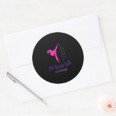 Chic Girly Modern Silhouette Black Pink Karate Ronde Sticker (Envelop)