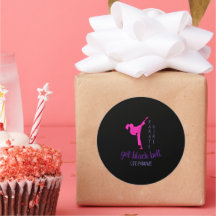 Chic Girly Modern Silhouette Black Pink Karate