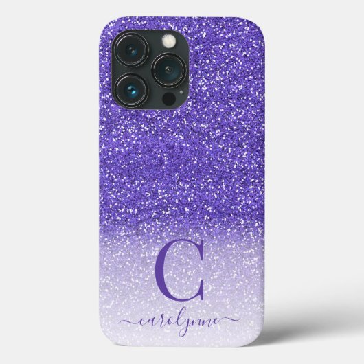 Chic Girly Paars Ombre Sparkle Glitter Case-Mate iPhone Case (Achterkant)