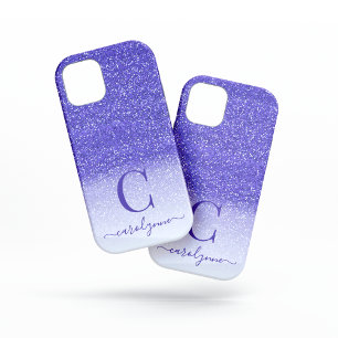 Chic Girly Paars Ombre Sparkle Glitter Case-Mate iPhone Case