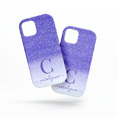 Chic Girly Paars Ombre Sparkle Glitter Case-Mate iPhone Case