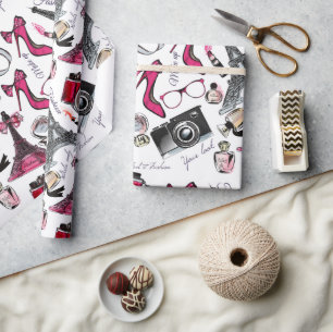 Chic Girly Paris Mode Cadeaupapier