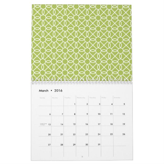 Chic Girly Patronen met dammen en chevrons plus Kalender (Mar 2016)