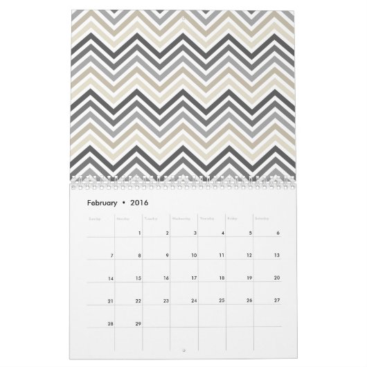 Chic Girly Patronen met dammen en chevrons plus Kalender (Feb 2016)