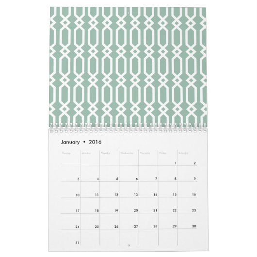 Chic Girly Patronen met dammen en chevrons plus Kalender (Jan 2016)