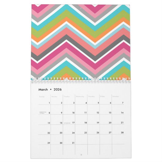 Chic Girly Pattern - U kunt de datum wijzigen Kalender (Mar 2026)
