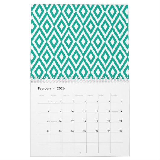Chic Girly Pattern - U kunt de datum wijzigen Kalender (Feb 2026)