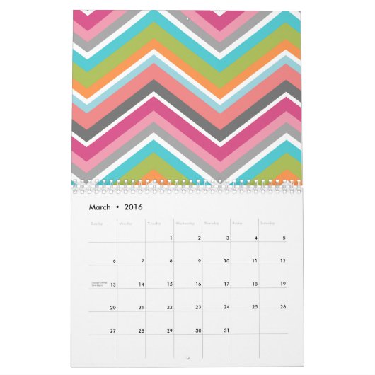 Chic Girly Pattern - U kunt de datum wijzigen Kalender (Mar 2016)