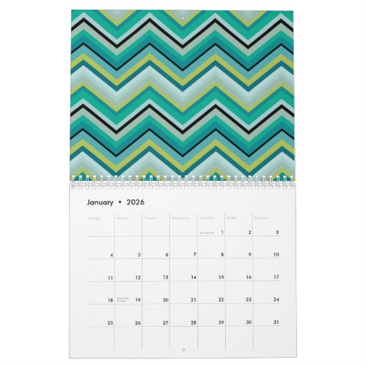 Chic Girly Pattern - U kunt de datum wijzigen Kalender (Jan 2026)