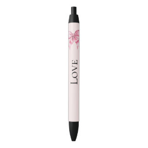 Chic Girly Pink Bow Zwarte Inkt Pen