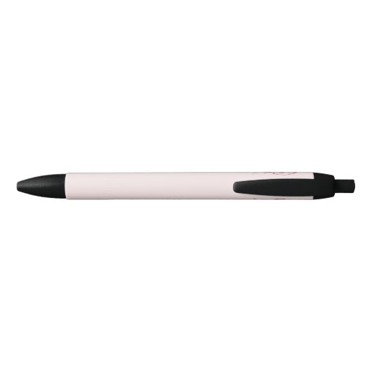 Chic Girly Pink Bow Zwarte Inkt Pen (Achterkant)