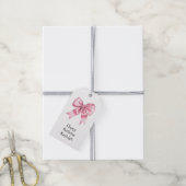 Chic Girly Pink Bows Verjaardag Cadeaulabel (Met Touw)