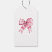 Chic Girly Pink Bows Verjaardag Cadeaulabel (Achterkant)