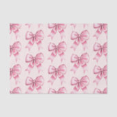 Chic Girly Pink Bows Verjaardag Tissuepapier (Voorkant)