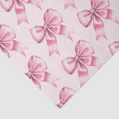 Chic Girly Pink Bows Verjaardag Tissuepapier (Detail)