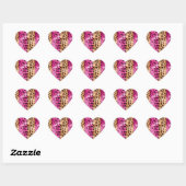 Chic Girly Pink Cream Leopard Print Hart Sticker (Vel)